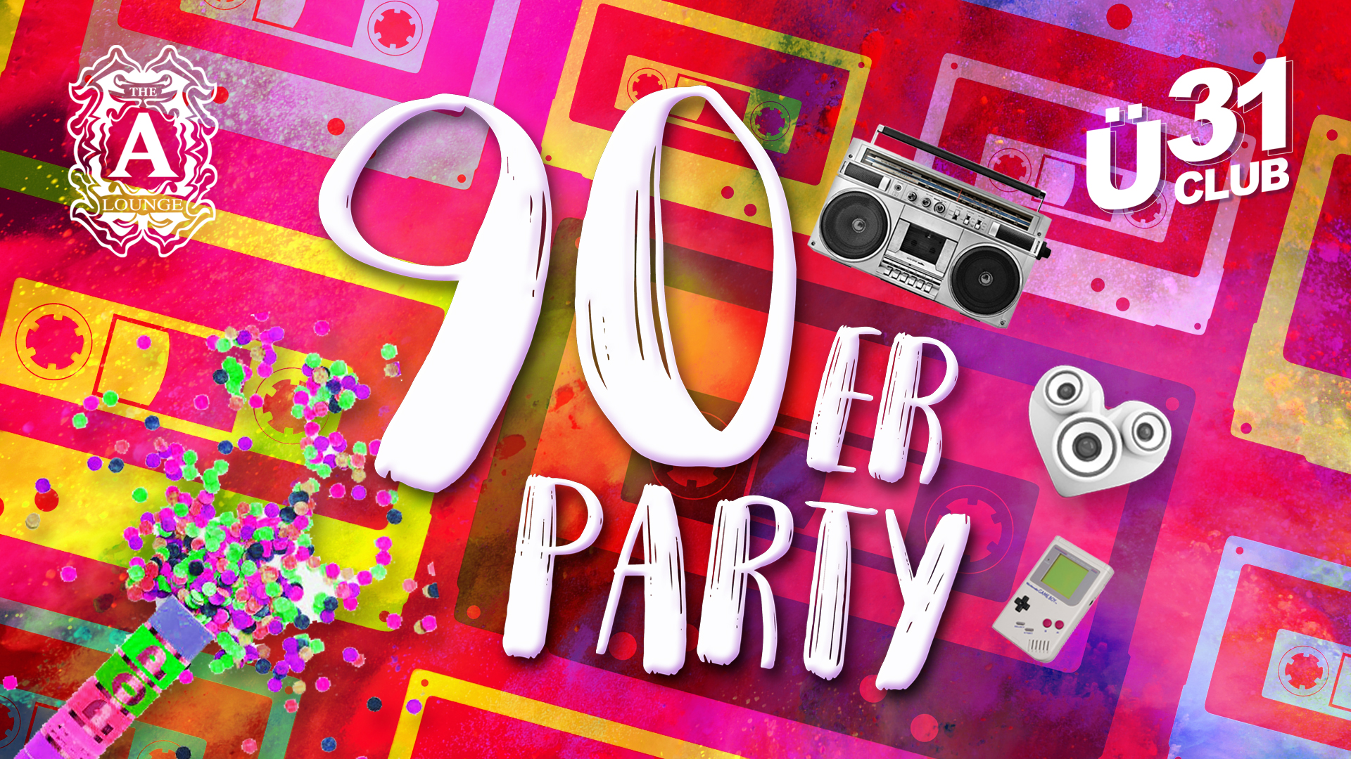 Die bunte 90er Party